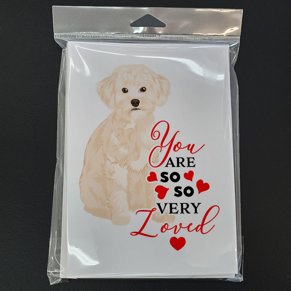 Poodle Toy Cream so Loved Greeting Cards and Envelopes Pack of 8 - the-store.com