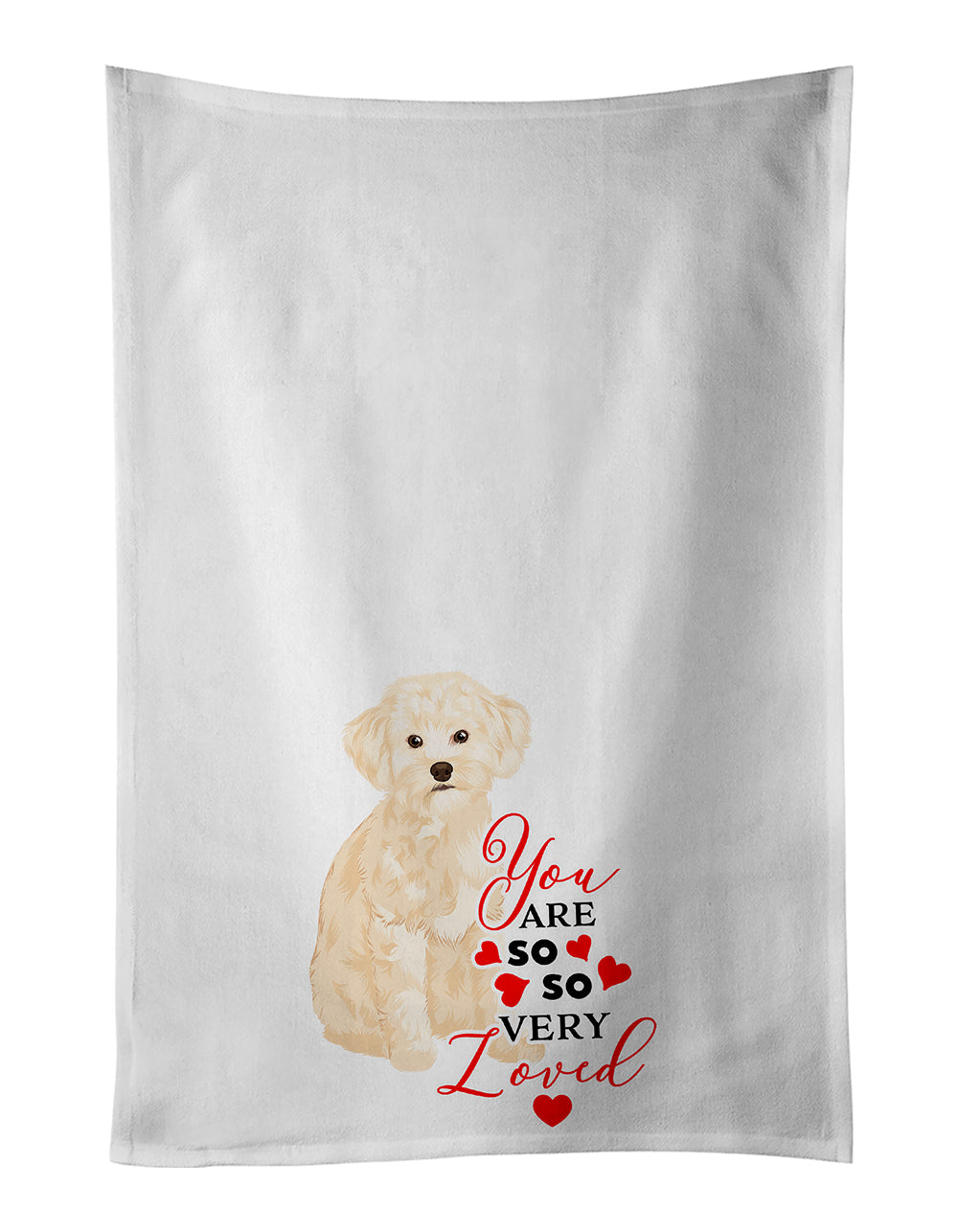Buy this Poodle Toy Cream so Loved White Kitchen Towel Set of 2