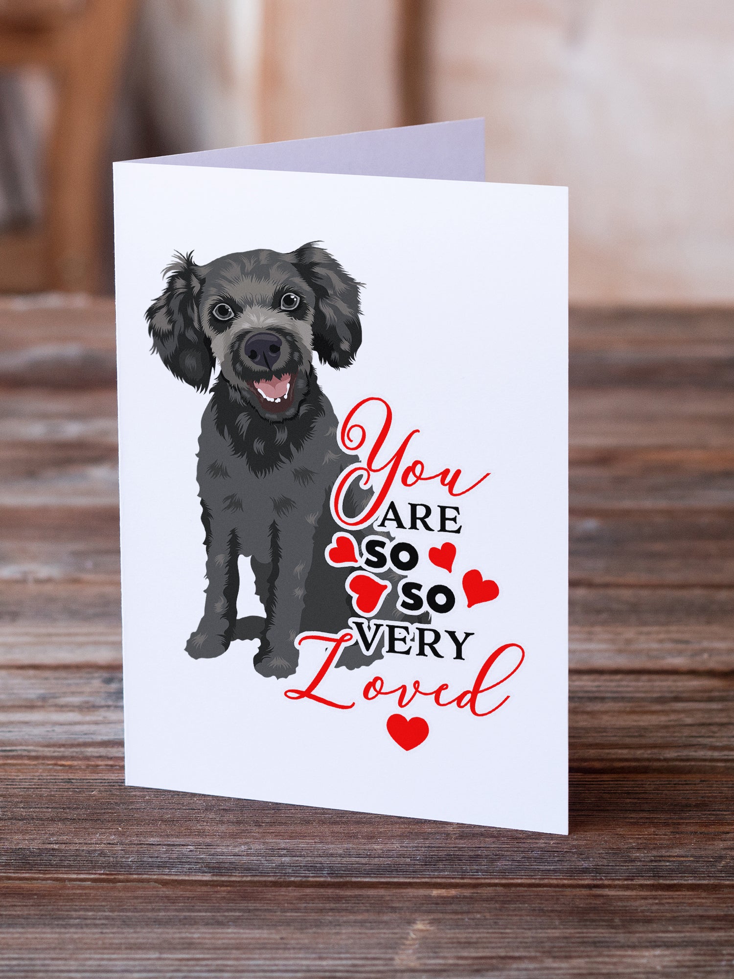 Buy this Poodle Toy Grey so Loved Greeting Cards and Envelopes Pack of 8