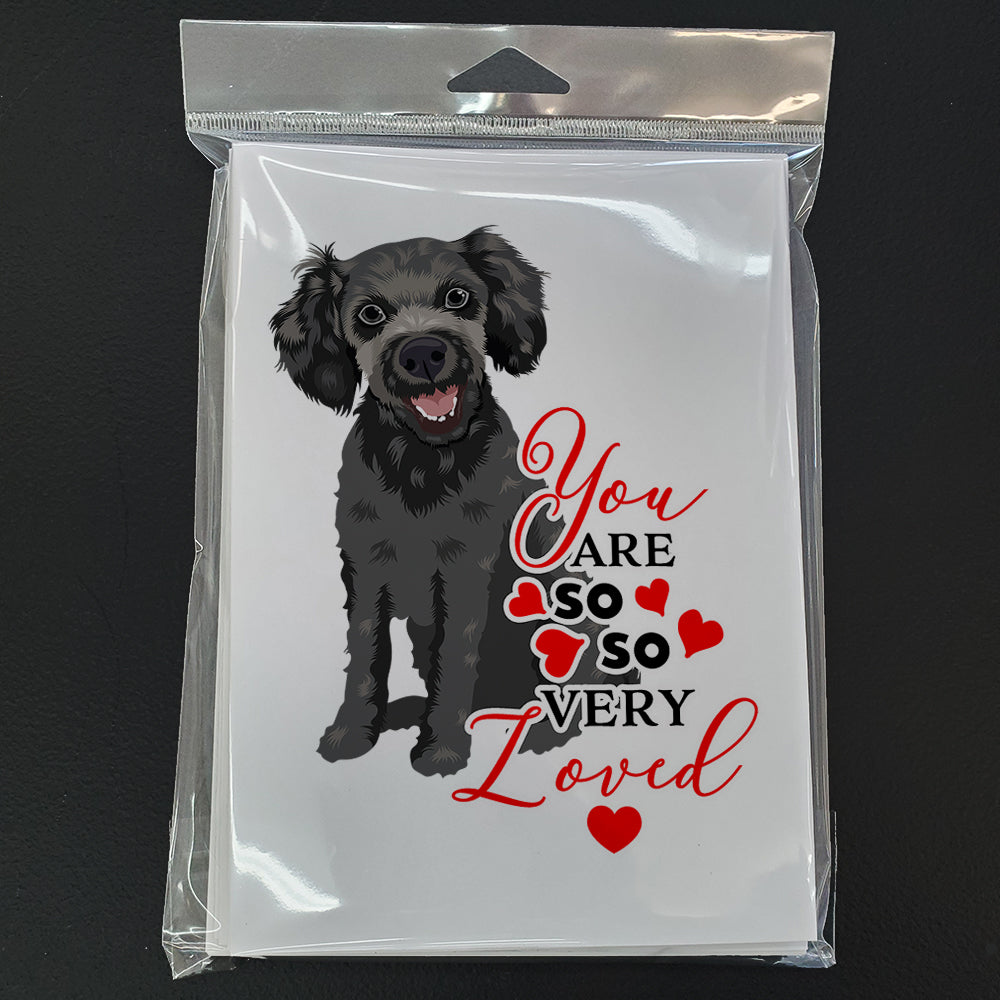 Poodle Toy Grey so Loved Greeting Cards and Envelopes Pack of 8 - the-store.com