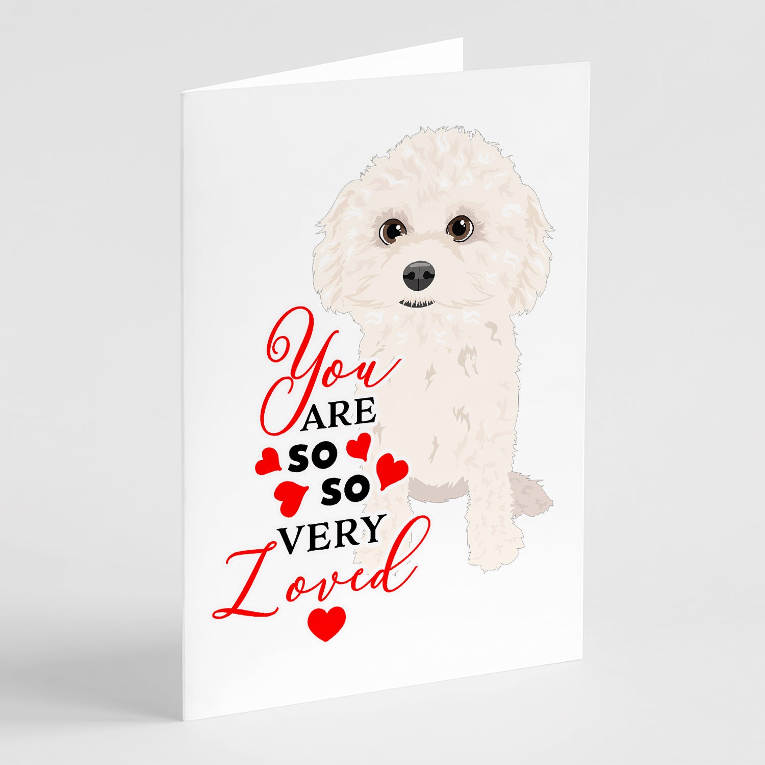 Buy this Poodle Toy White so Loved Greeting Cards and Envelopes Pack of 8