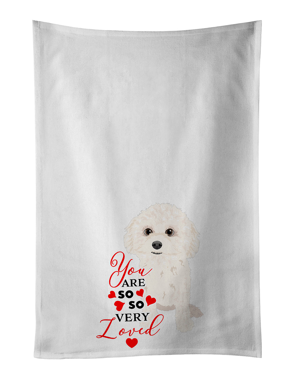 Buy this Poodle Toy White so Loved White Kitchen Towel Set of 2