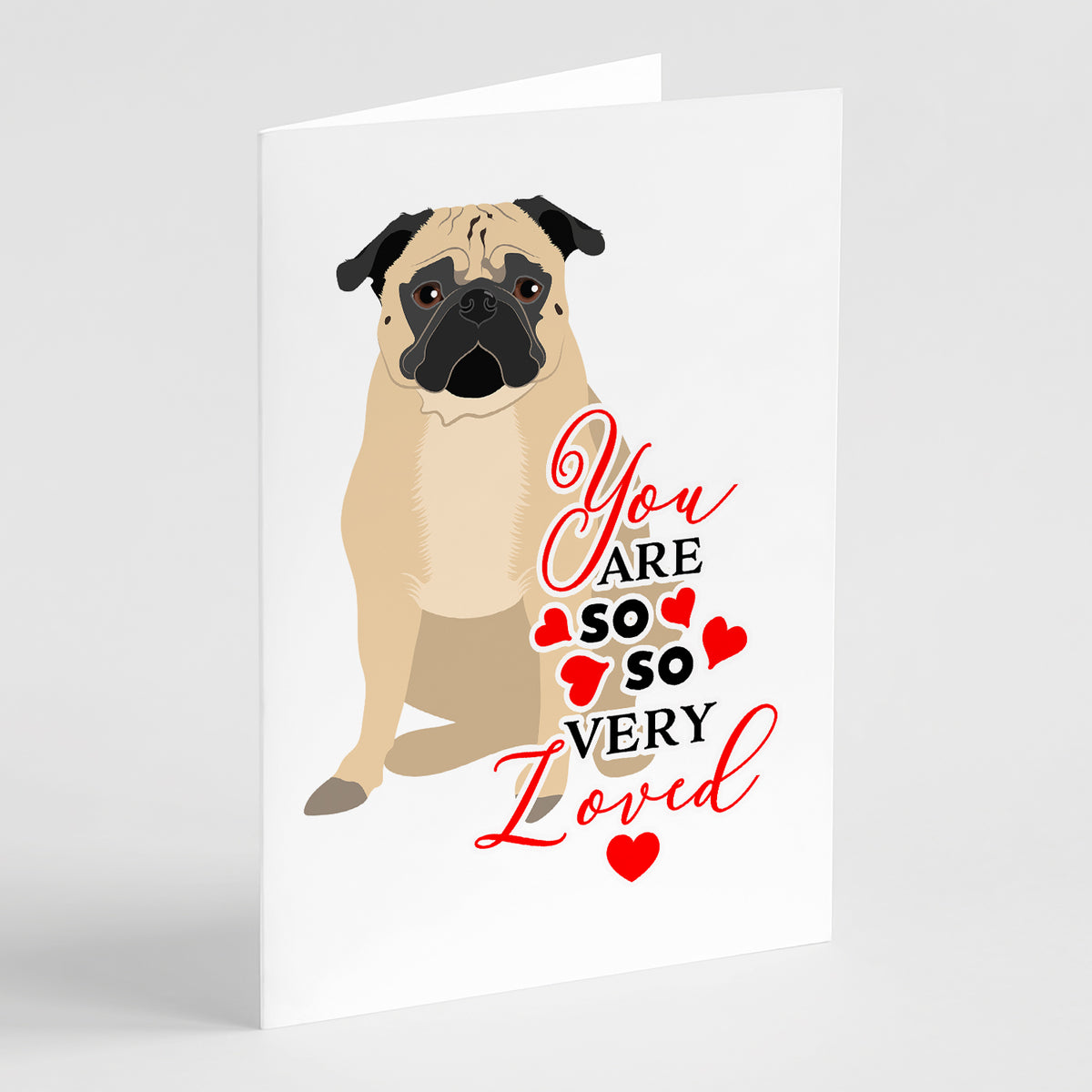 Buy this Pug Fawn #1 so Loved Greeting Cards and Envelopes Pack of 8