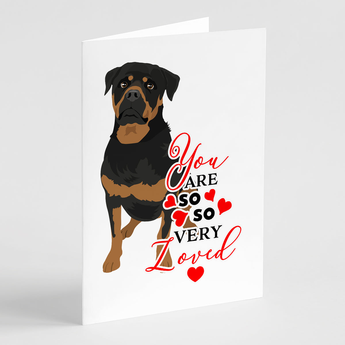 Buy this Rottweiler Black and Mahogany so Loved Greeting Cards and Envelopes Pack of 8