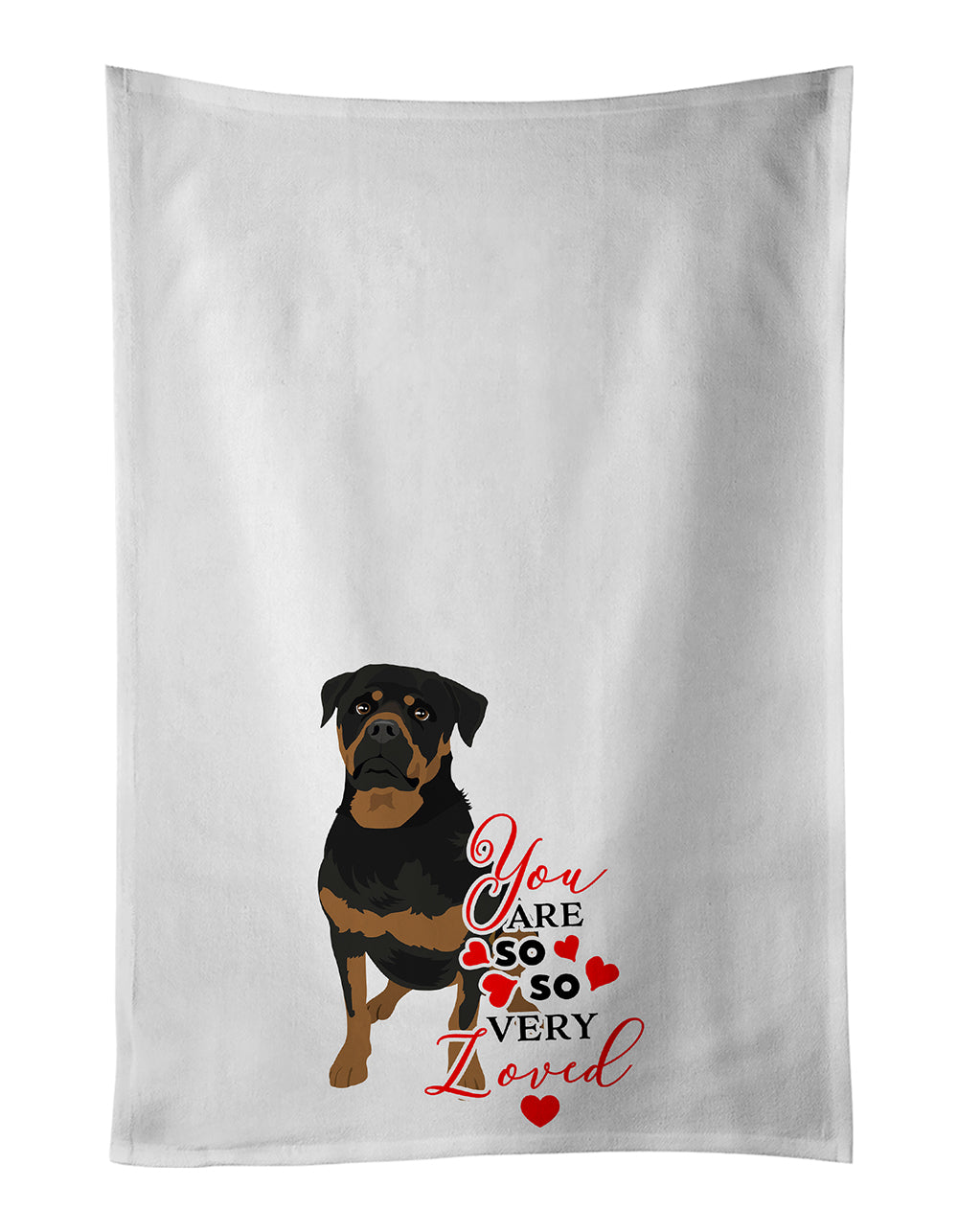 Buy this Rottweiler Black and Mahogany so Loved White Kitchen Towel Set of 2