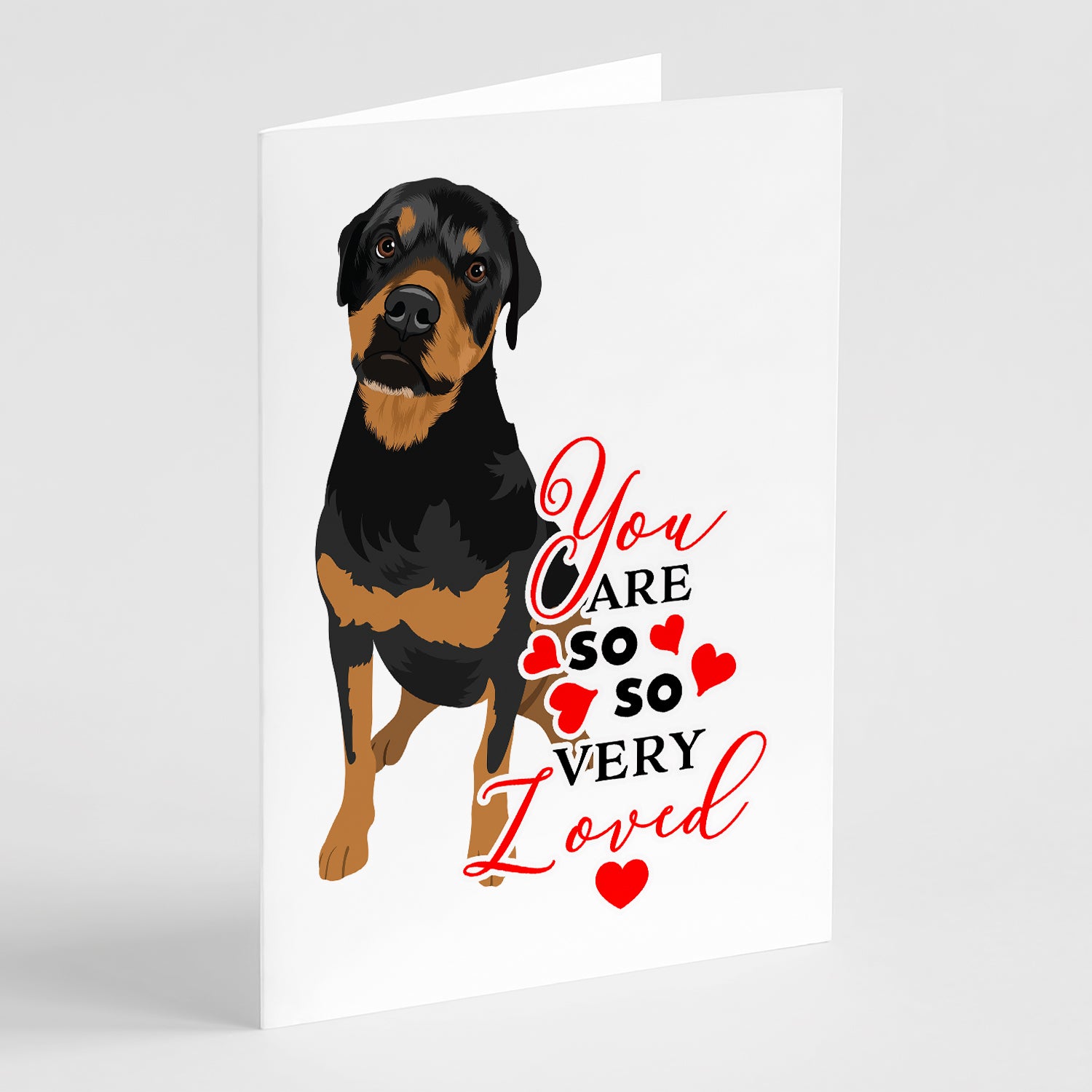 Buy this Rottweiler Black and Rust so Loved Greeting Cards and Envelopes Pack of 8