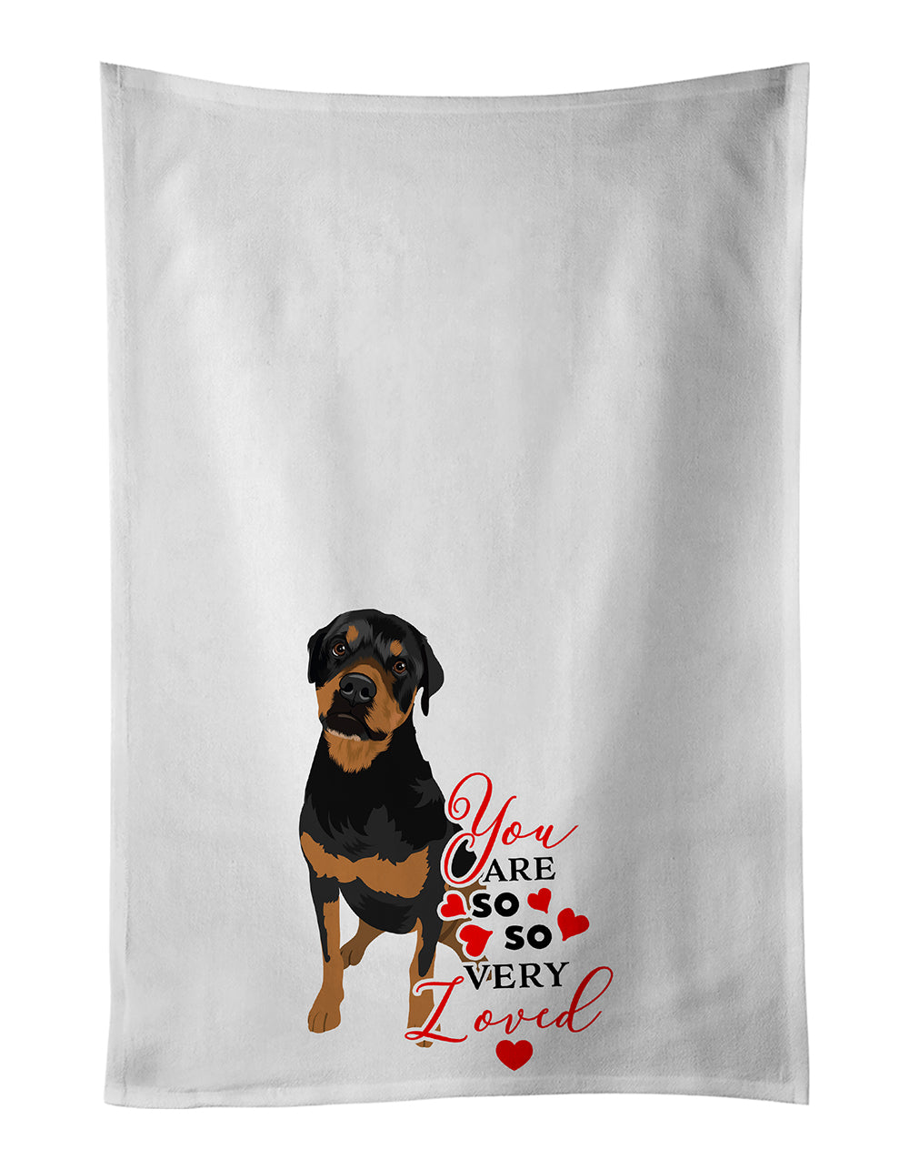 Buy this Rottweiler Black and Rust so Loved White Kitchen Towel Set of 2