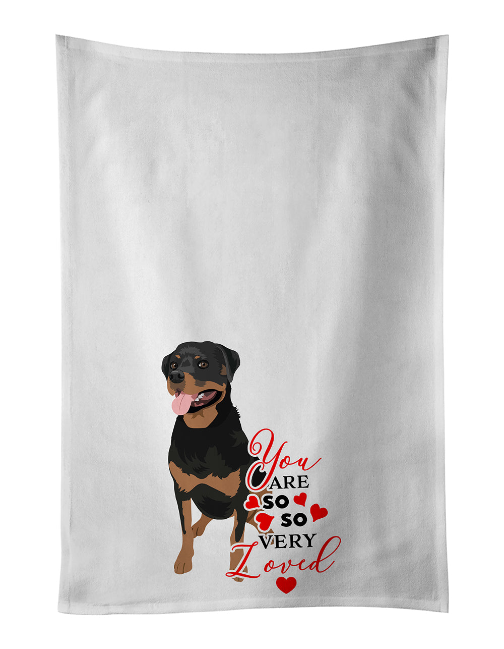 Buy this Rottweiler Black and Tan #1 so Loved White Kitchen Towel Set of 2