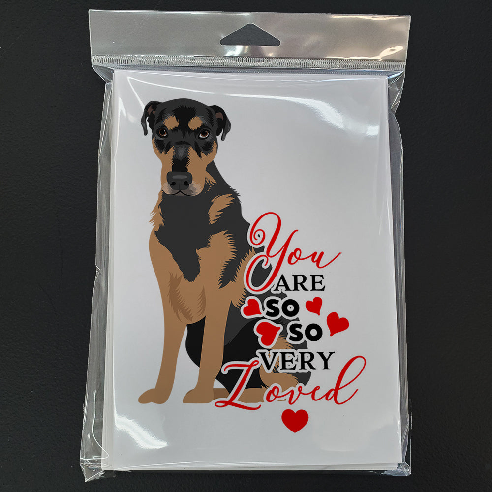 Rottweiler Black and Tan #2 so Loved Greeting Cards and Envelopes Pack of 8 - the-store.com