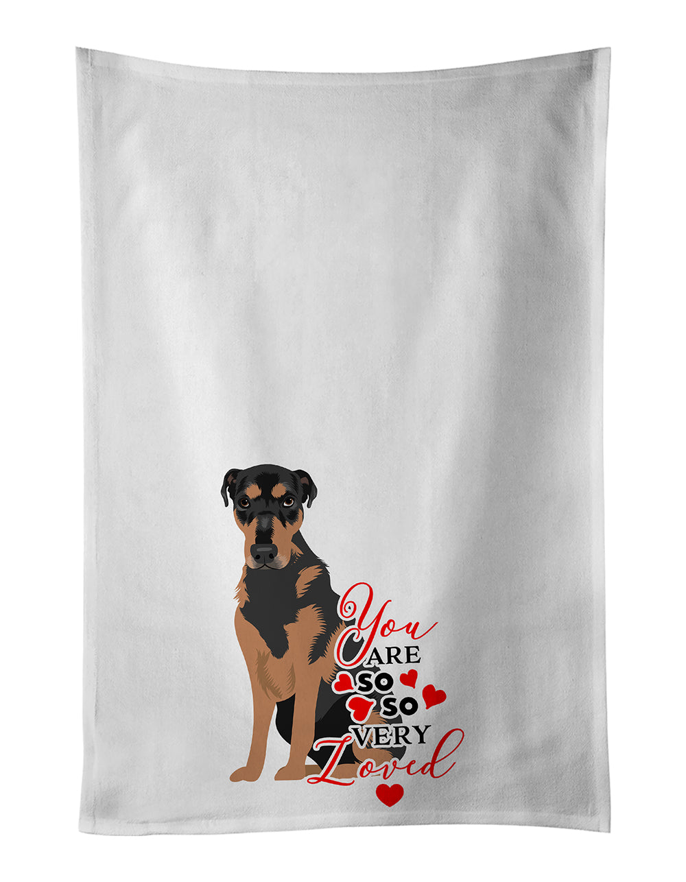 Buy this Rottweiler Black and Tan #2 so Loved White Kitchen Towel Set of 2