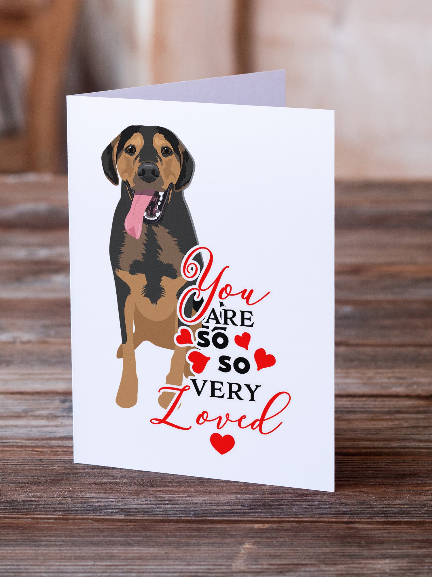 Rottweiler Black and Tan #4 so Loved Greeting Cards and Envelopes Pack of 8 - the-store.com
