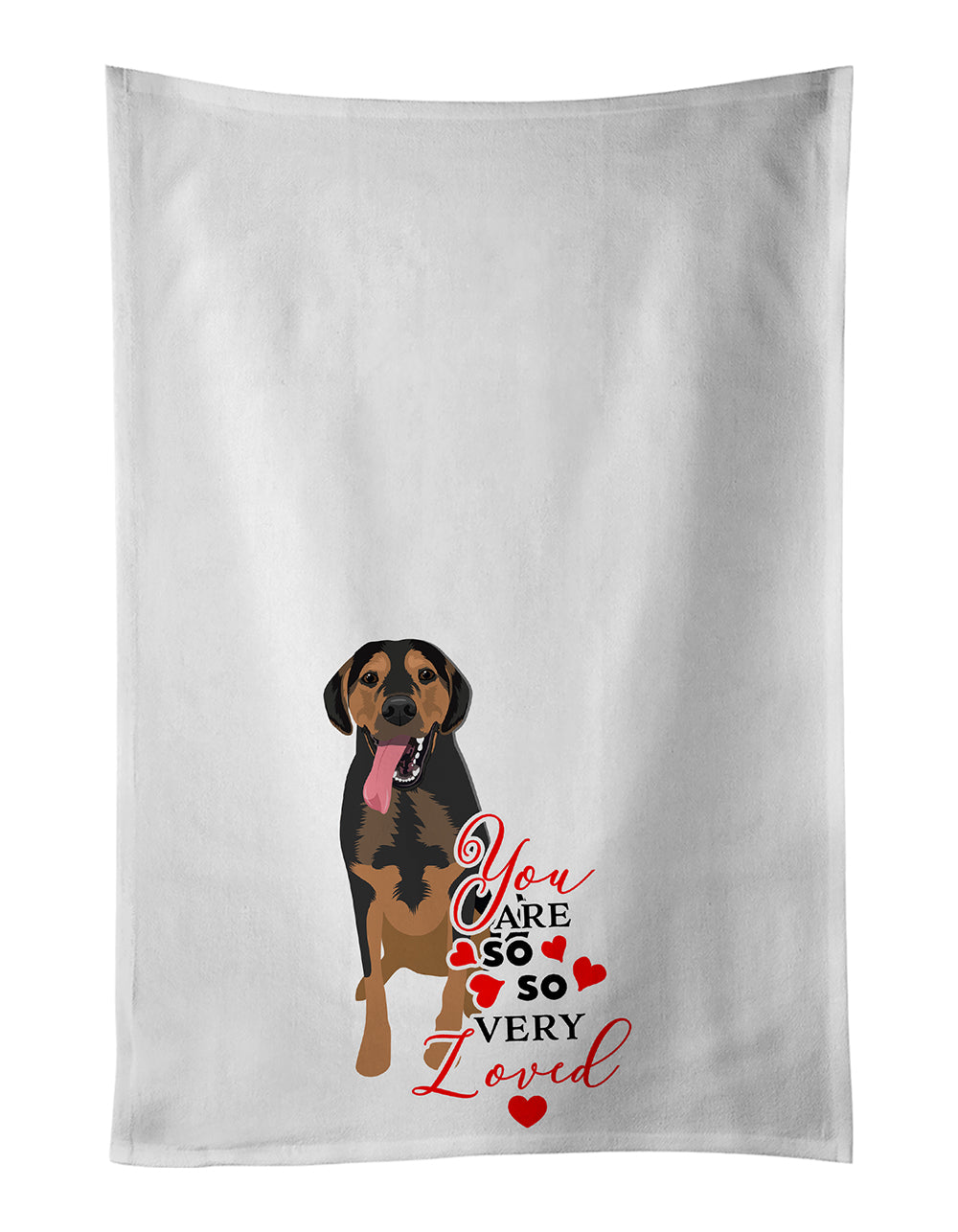 Buy this Rottweiler Black and Tan #4 so Loved White Kitchen Towel Set of 2