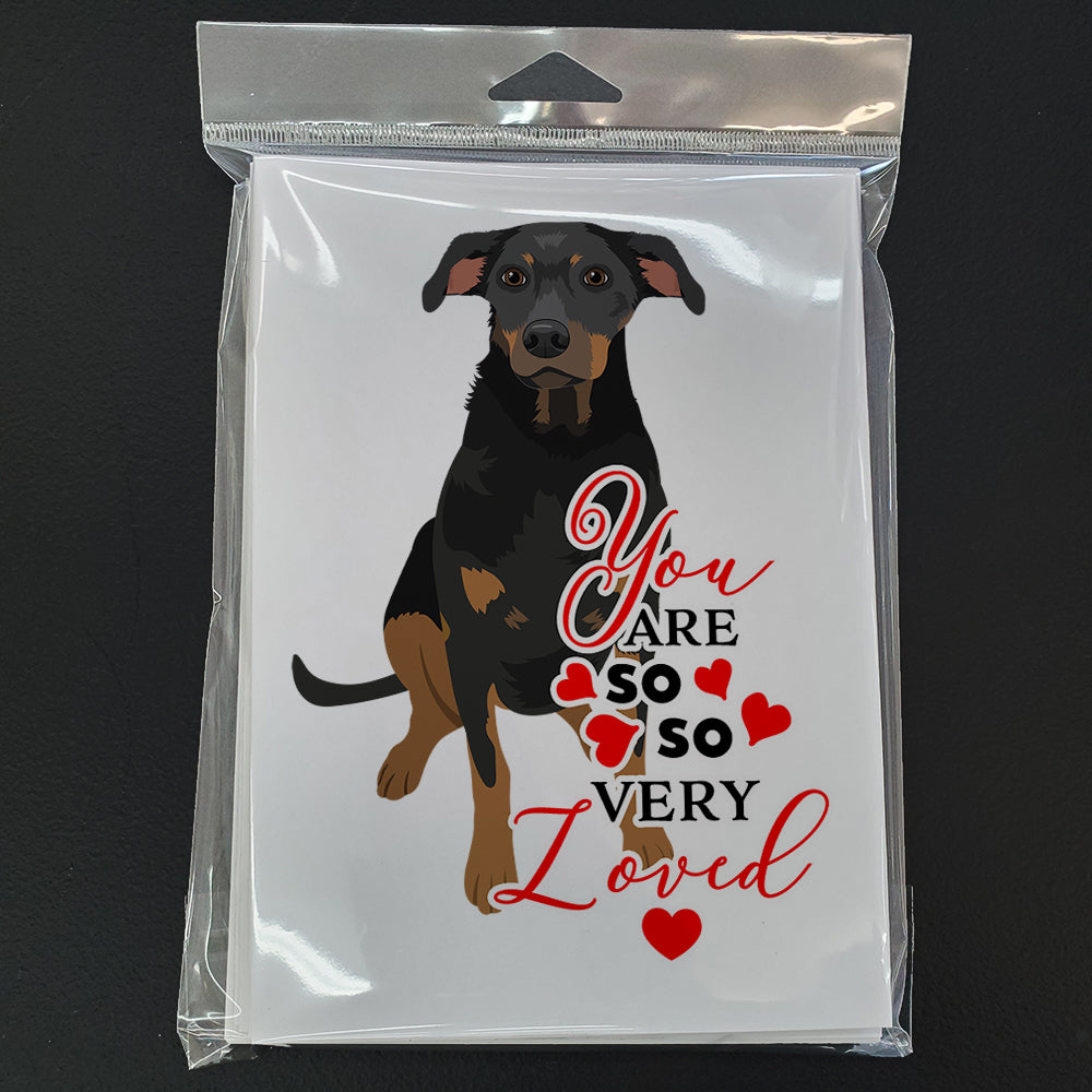 Rottweiler Black and Tan #5 so Loved Greeting Cards and Envelopes Pack of 8 - the-store.com