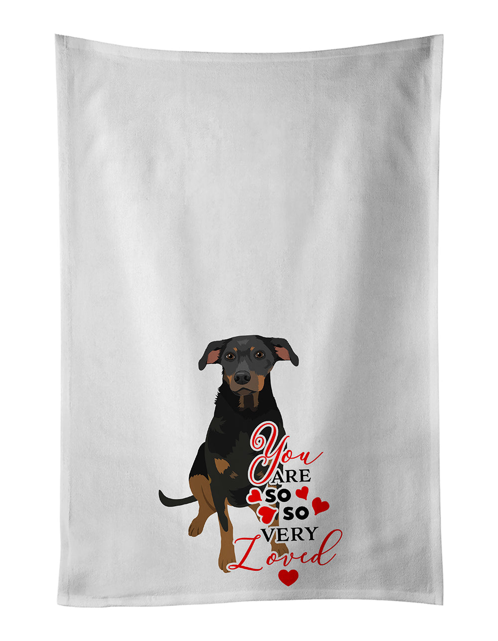 Buy this Rottweiler Black and Tan #5 so Loved White Kitchen Towel Set of 2