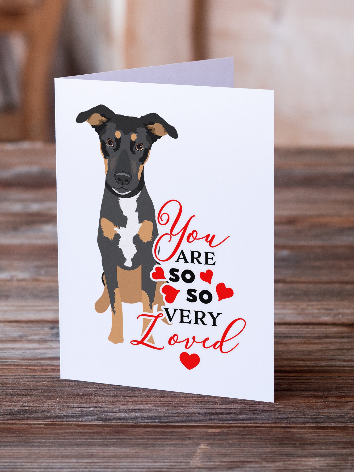 Rottweiler Black and Tan #6 so Loved Greeting Cards and Envelopes Pack of 8 - the-store.com