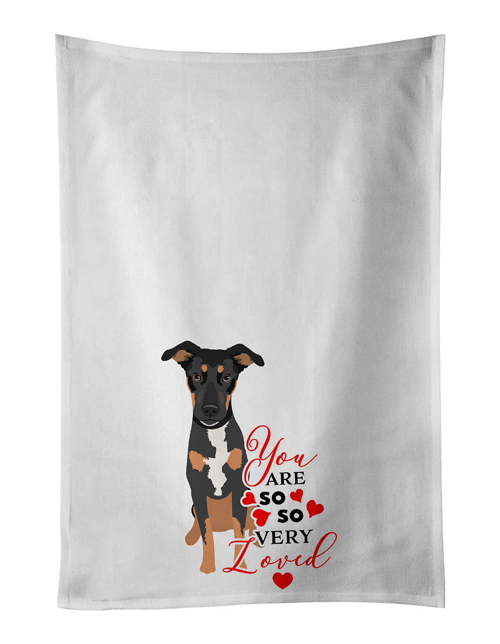 Buy this Rottweiler Black and Tan #6 so Loved White Kitchen Towel Set of 2