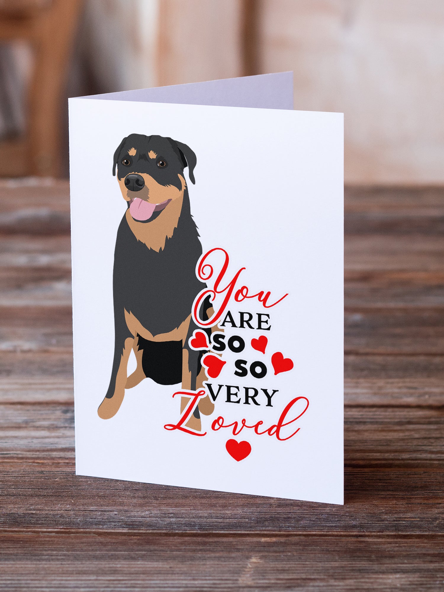 Buy this Rottweiler Black and Tan #7 so Loved Greeting Cards and Envelopes Pack of 8