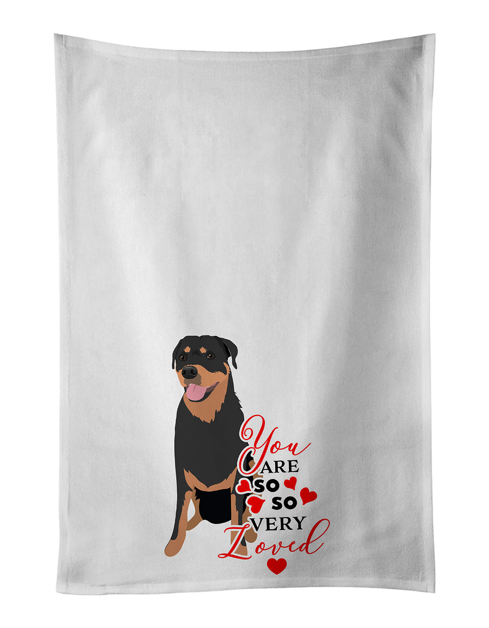 Buy this Rottweiler Black and Tan #7 so Loved White Kitchen Towel Set of 2