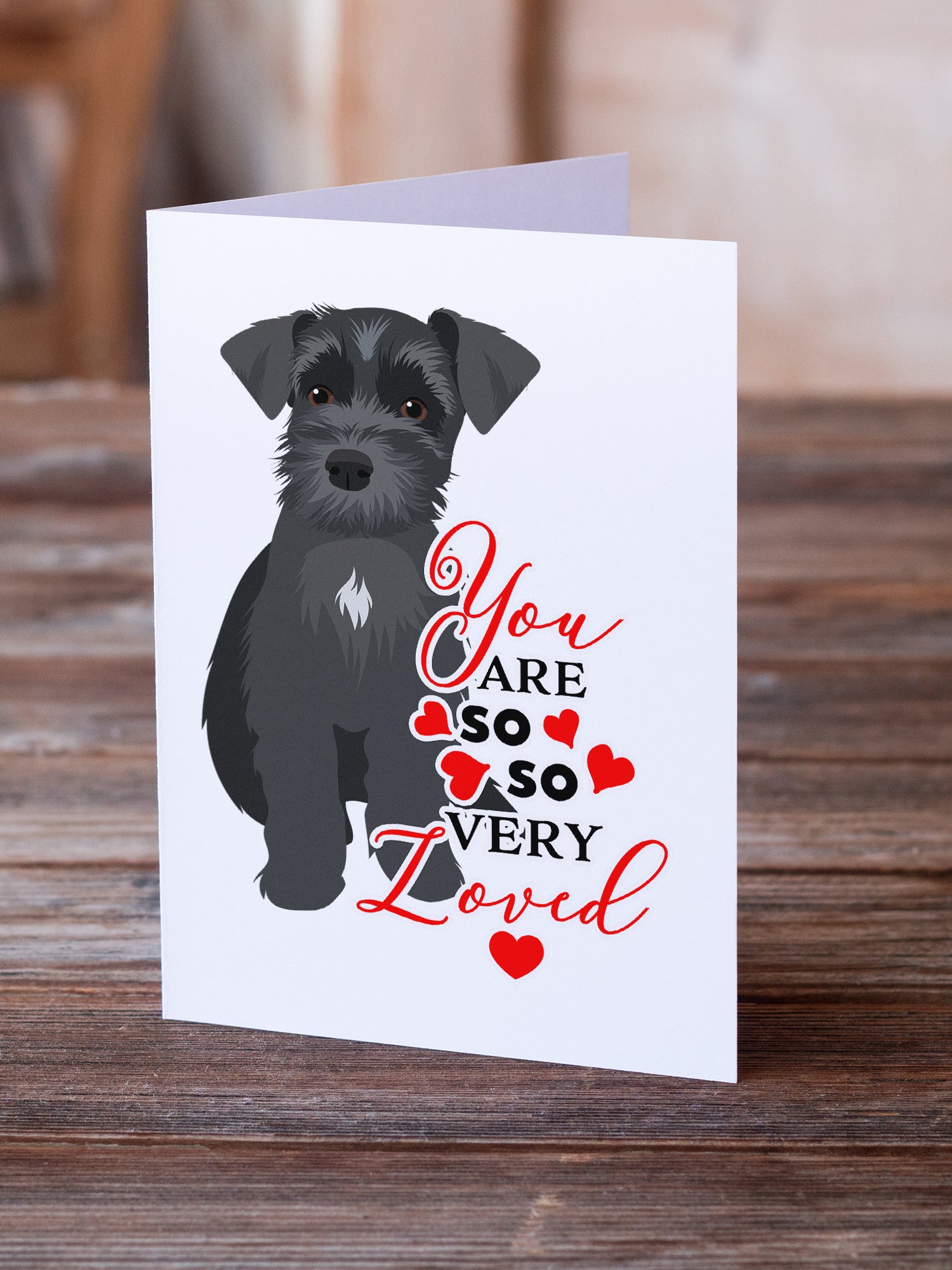Buy this Schnauzer Black #1 so Loved Greeting Cards and Envelopes Pack of 8