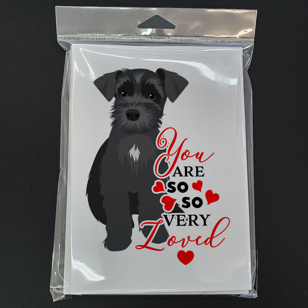 Schnauzer Black #1 so Loved Greeting Cards and Envelopes Pack of 8 - the-store.com