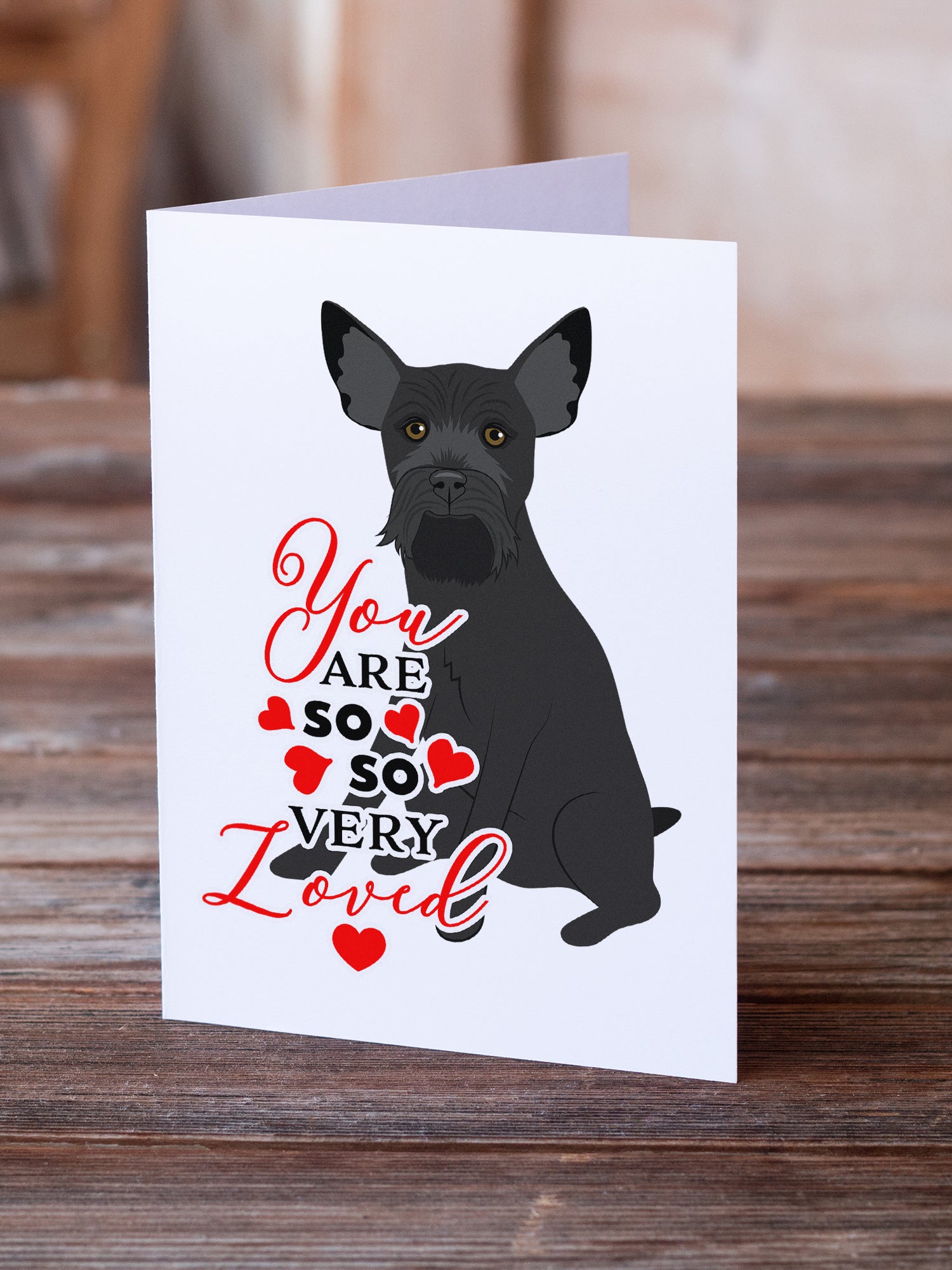 Schnauzer Black #2 so Loved Greeting Cards and Envelopes Pack of 8 - the-store.com