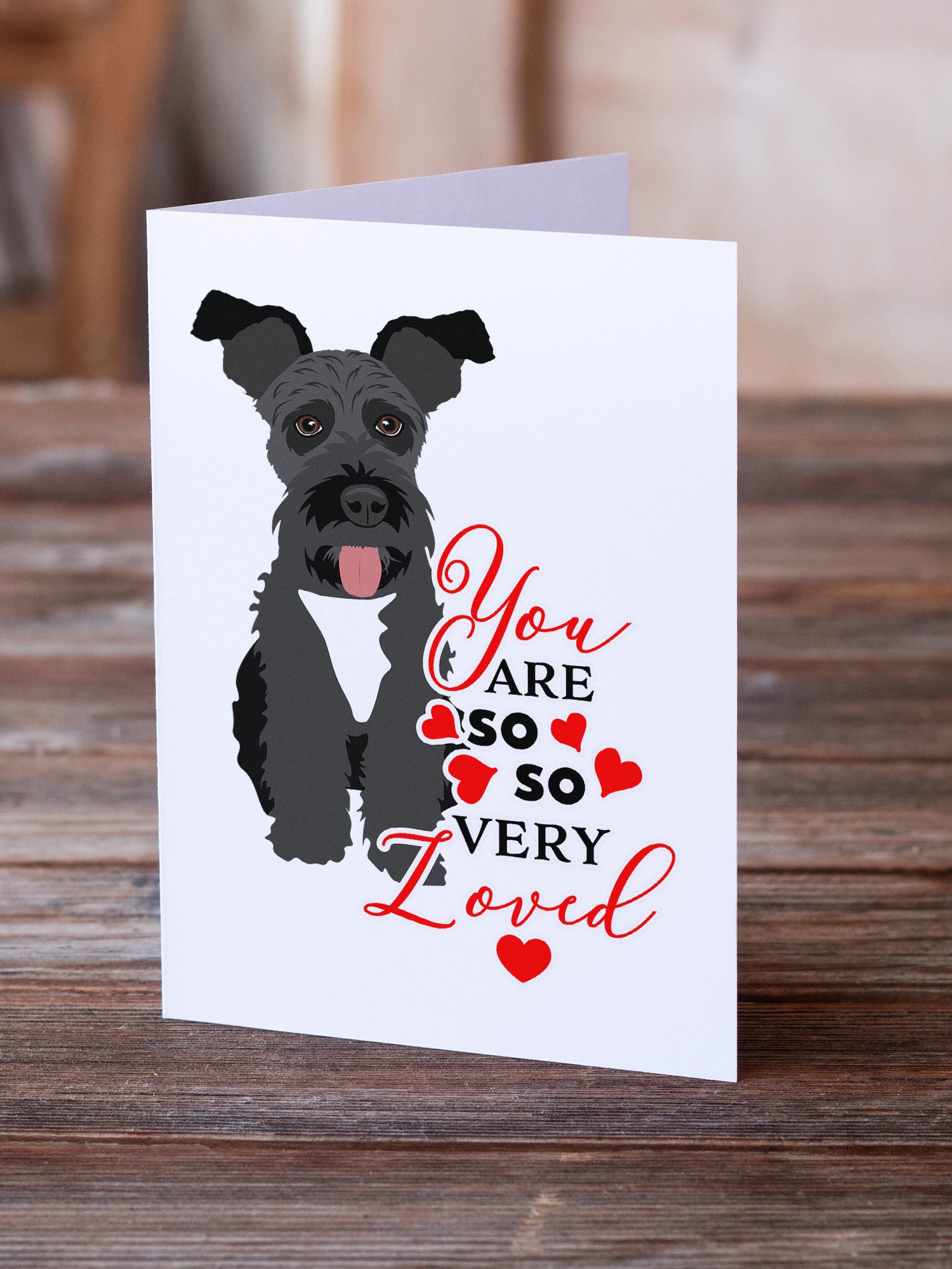 Schnauzer Black #3 so Loved Greeting Cards and Envelopes Pack of 8 - the-store.com