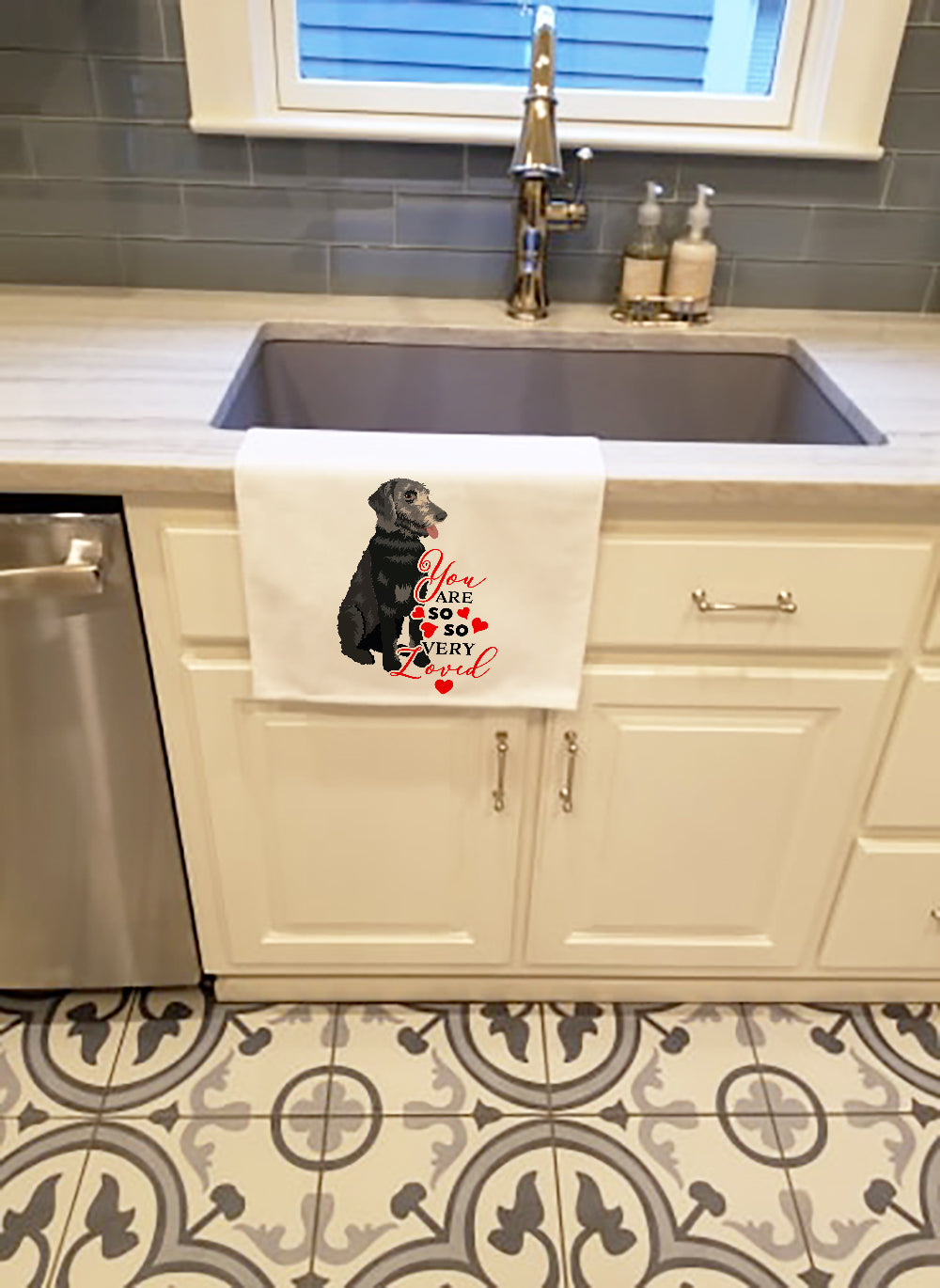 Schnauzer Black and Tan so Loved White Kitchen Towel Set of 2 - the-store.com