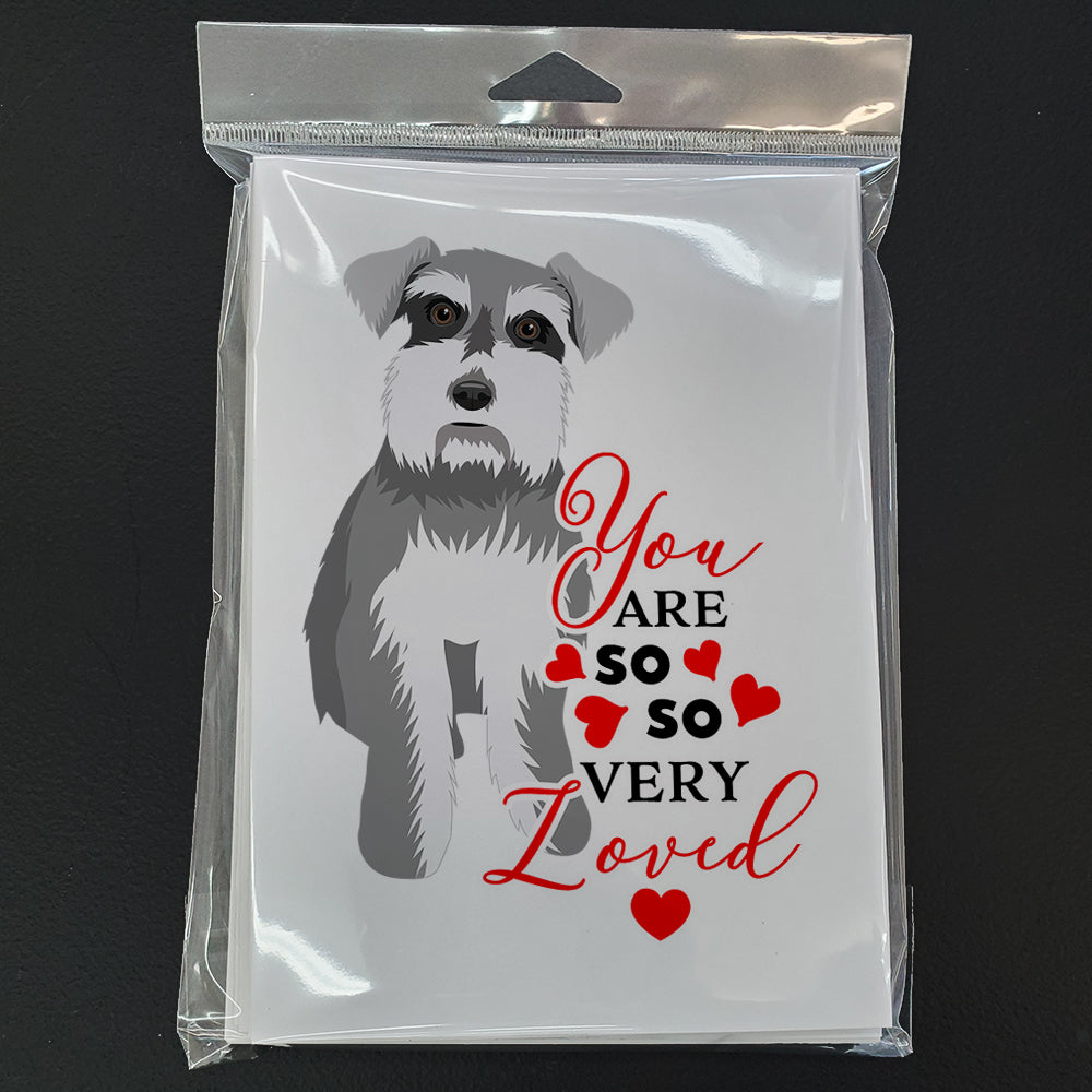Schnauzer Salt and Pepper #1 so Loved Greeting Cards and Envelopes Pack of 8 - the-store.com