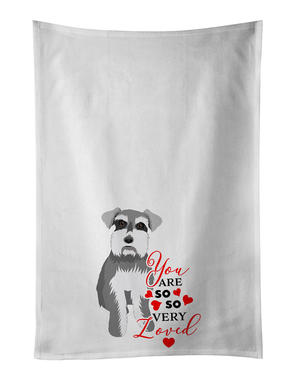 Buy this Schnauzer Salt and Pepper #1 so Loved White Kitchen Towel Set of 2