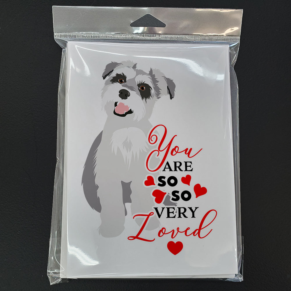 Schnauzer Salt and Pepper #2 so Loved Greeting Cards and Envelopes Pack of 8 - the-store.com