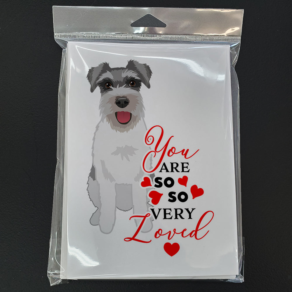 Schnauzer Salt and Pepper #3 so Loved Greeting Cards and Envelopes Pack of 8 - the-store.com