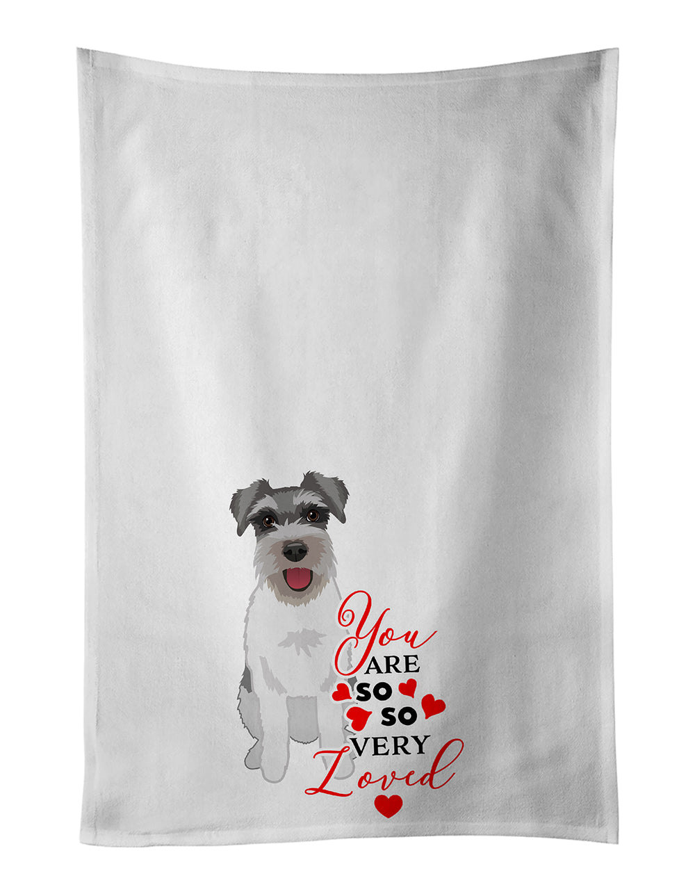 Buy this Schnauzer Salt and Pepper #3 so Loved White Kitchen Towel Set of 2