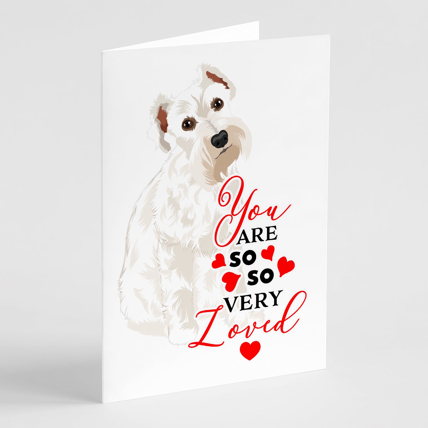 Buy this Schnauzer White #1 so Loved Greeting Cards and Envelopes Pack of 8
