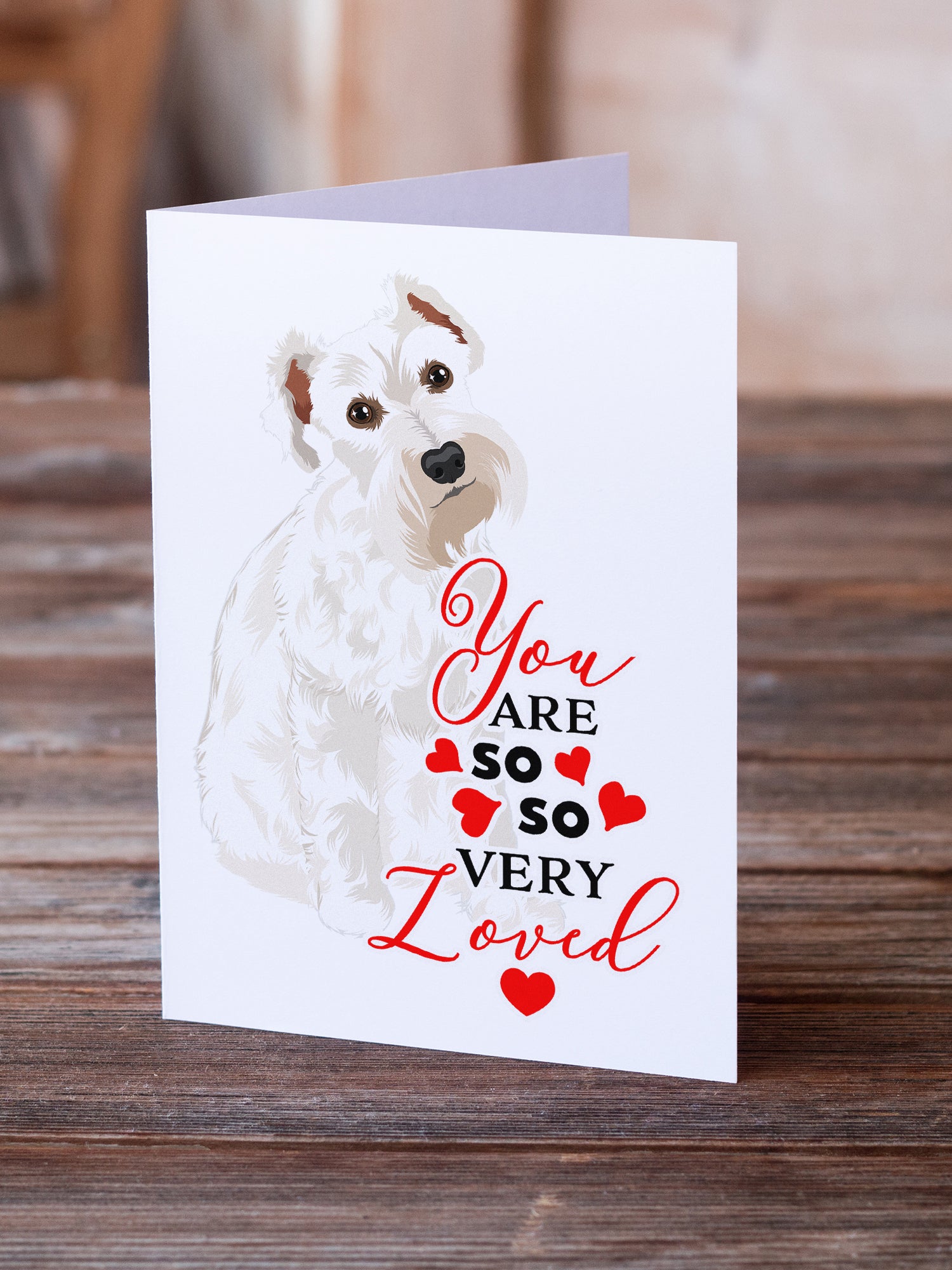 Schnauzer White #1 so Loved Greeting Cards and Envelopes Pack of 8 - the-store.com