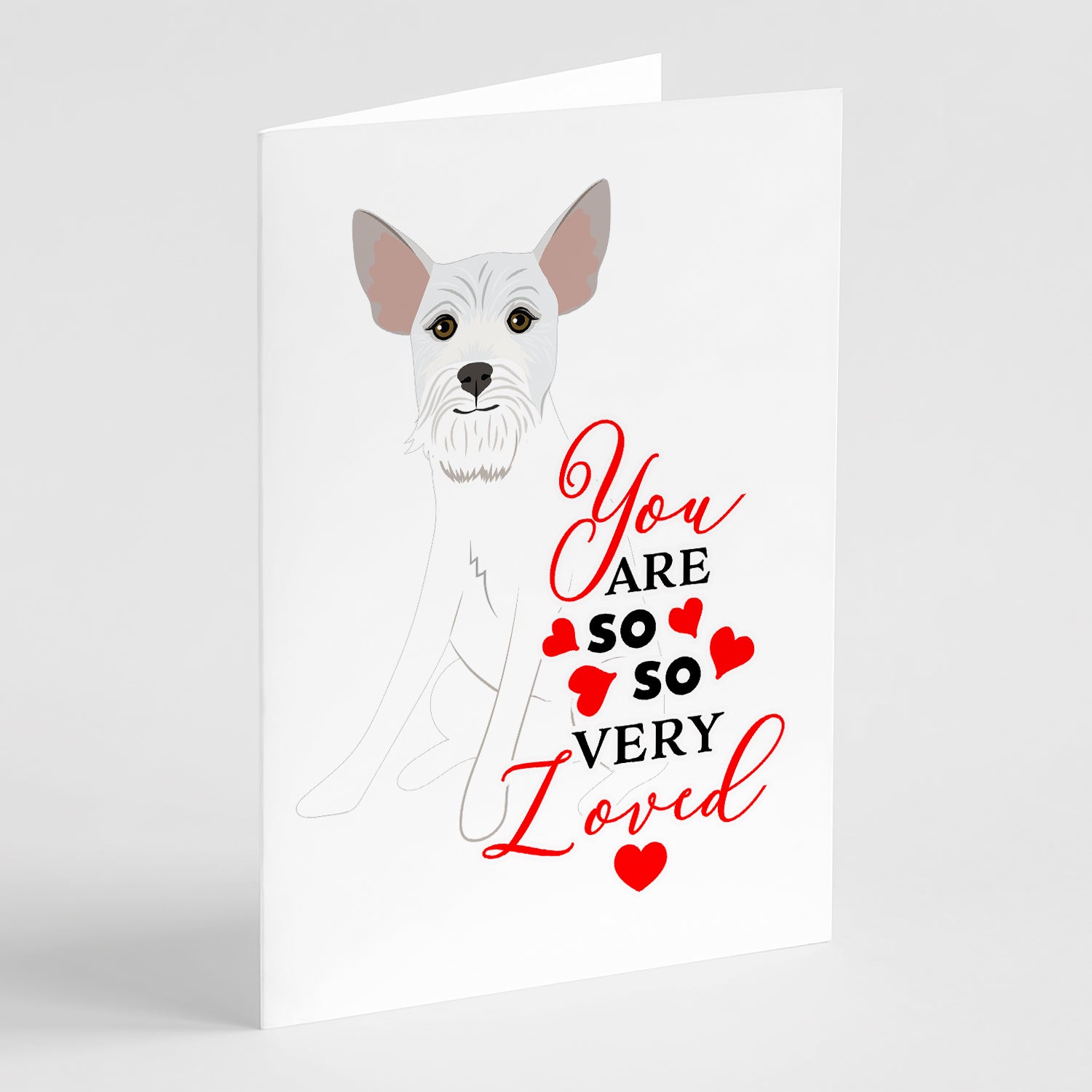 Buy this Schnauzer White #2 so Loved Greeting Cards and Envelopes Pack of 8
