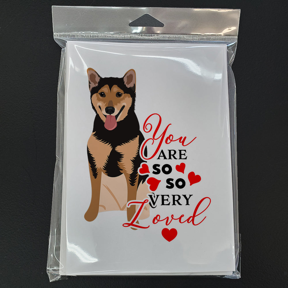 Shiba Inu Black and Tan so Loved Greeting Cards and Envelopes Pack of 8 - the-store.com