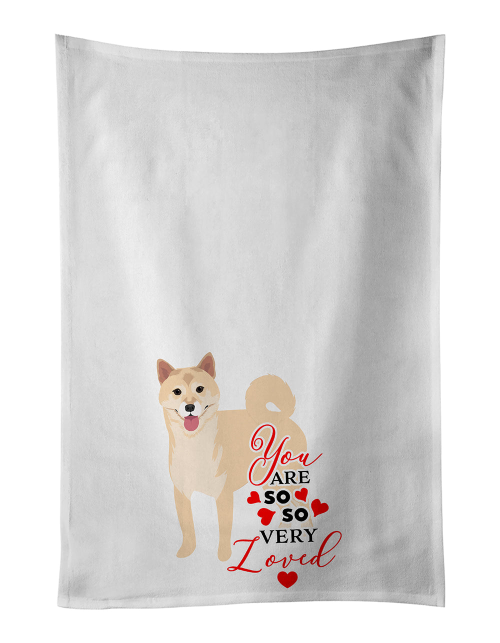Buy this Shiba Inu Cream #1 so Loved White Kitchen Towel Set of 2