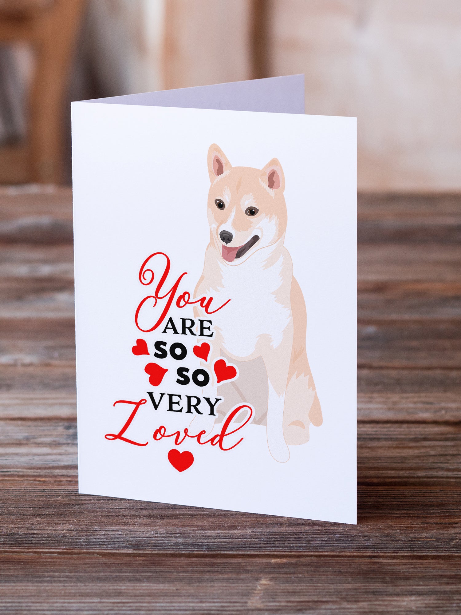 Shiba Inu Cream #2 so Loved Greeting Cards and Envelopes Pack of 8 - the-store.com