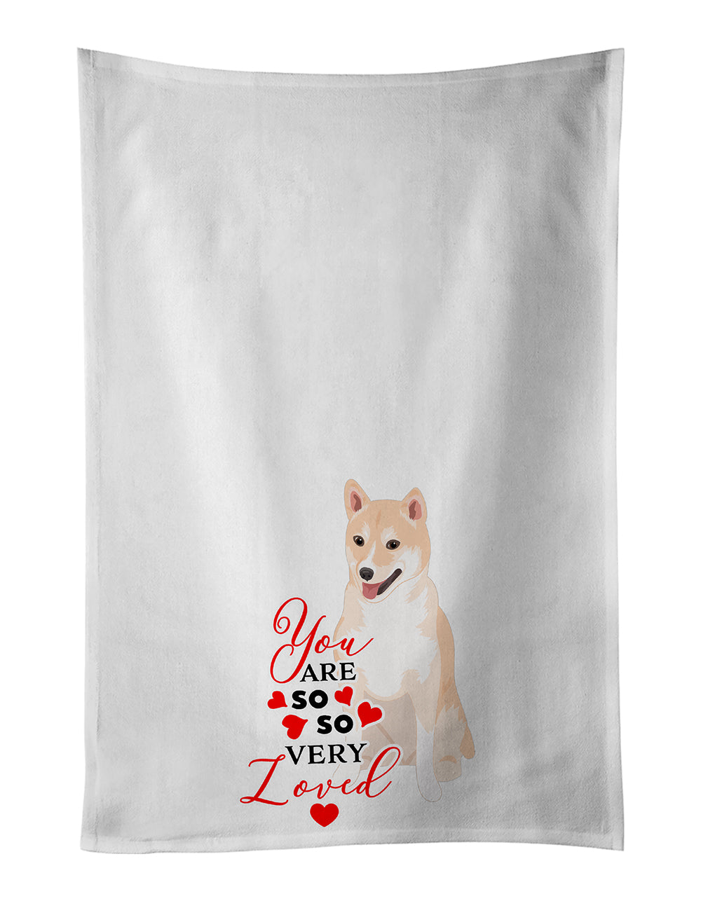 Buy this Shiba Inu Cream #2 so Loved White Kitchen Towel Set of 2