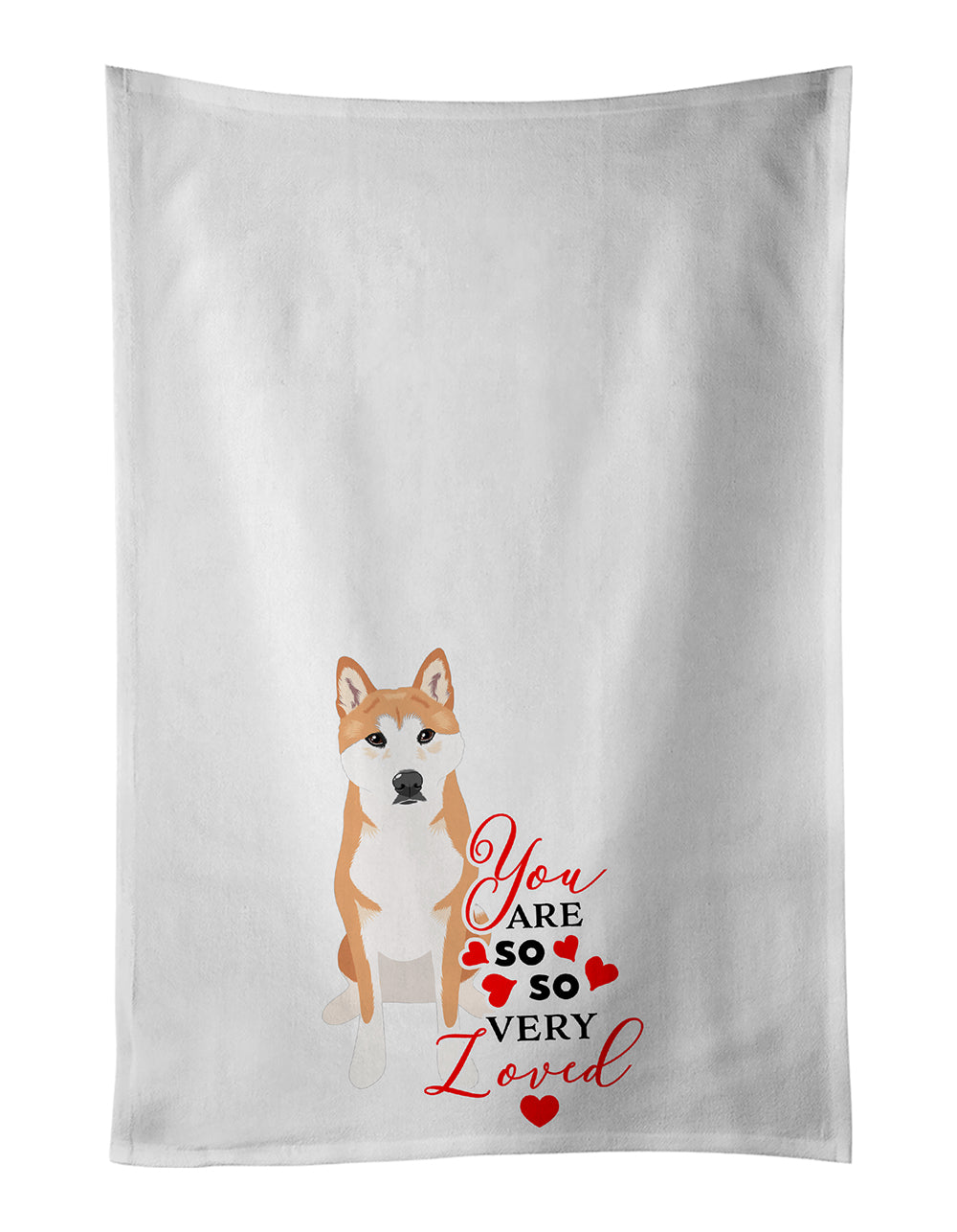 Buy this Shiba Inu Red #1 so Loved White Kitchen Towel Set of 2