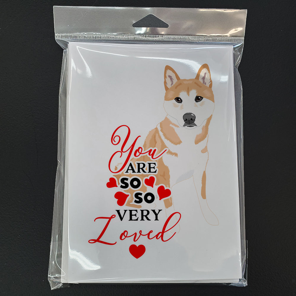 Shiba Inu Red #2 so Loved Greeting Cards and Envelopes Pack of 8 - the-store.com