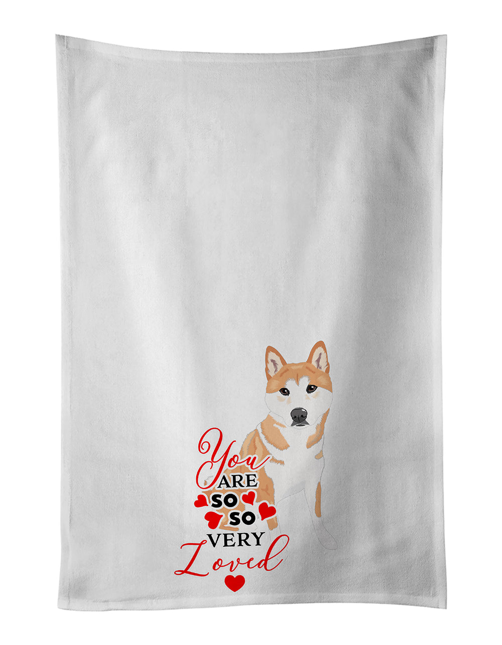 Buy this Shiba Inu Red #2 so Loved White Kitchen Towel Set of 2