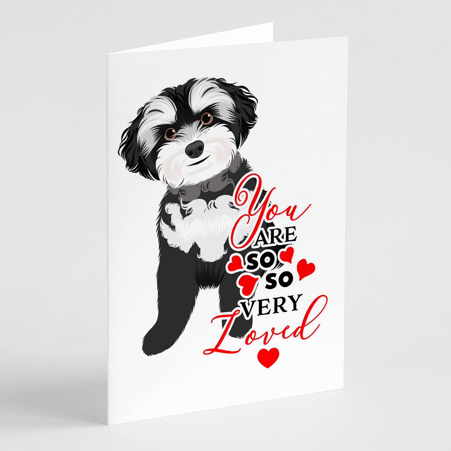 Buy this Shih-Tzu Black and White #2 so Loved Greeting Cards and Envelopes Pack of 8