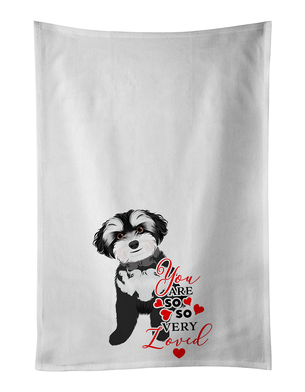Buy this Shih-Tzu Black and White #2 so Loved White Kitchen Towel Set of 2
