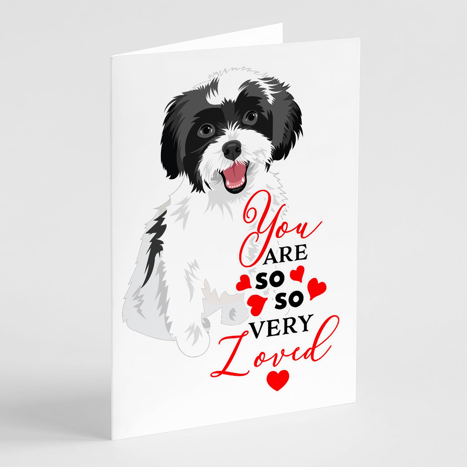 Buy this Shih-Tzu Black and White #3 so Loved Greeting Cards and Envelopes Pack of 8