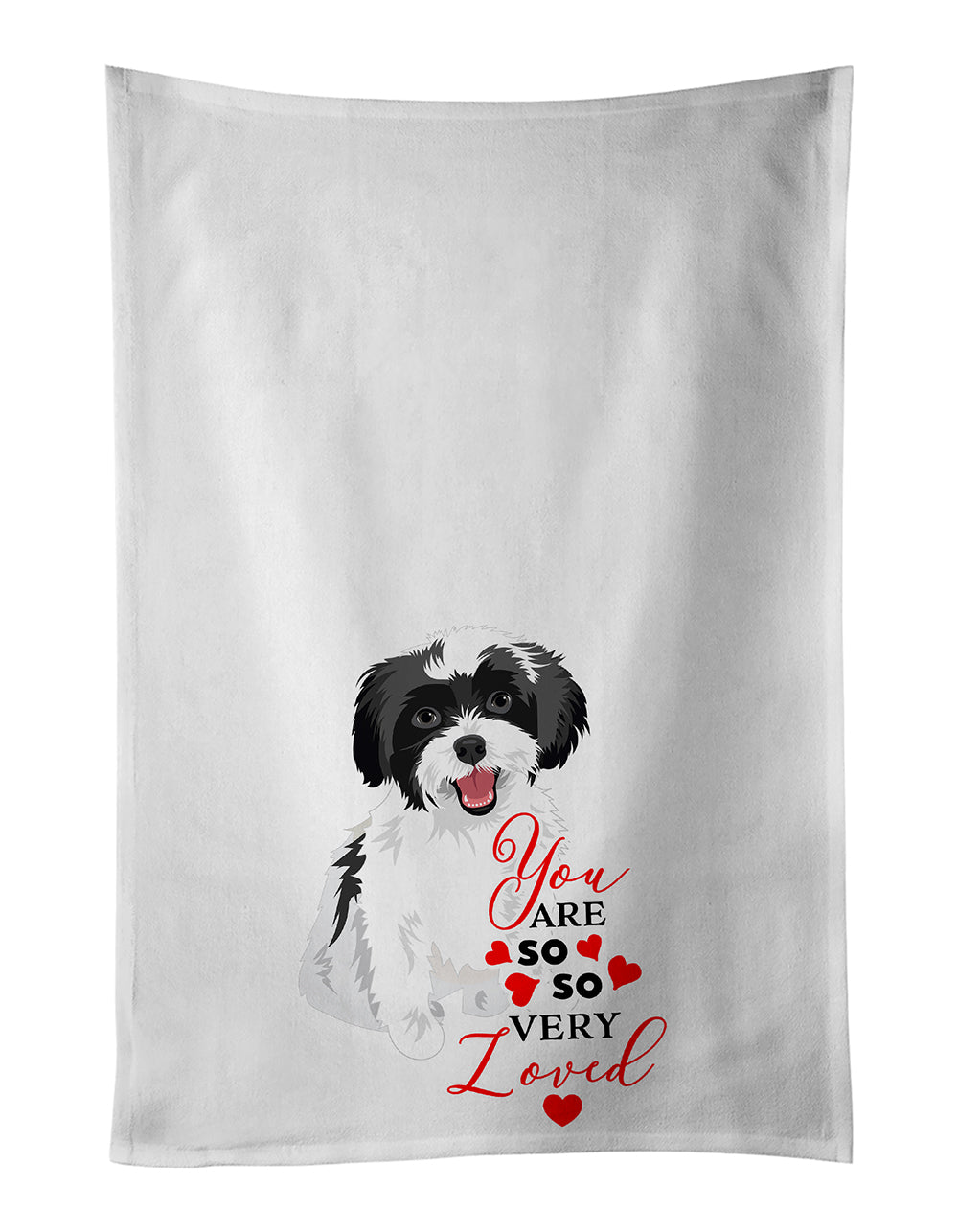Buy this Shih-Tzu Black and White #3 so Loved White Kitchen Towel Set of 2
