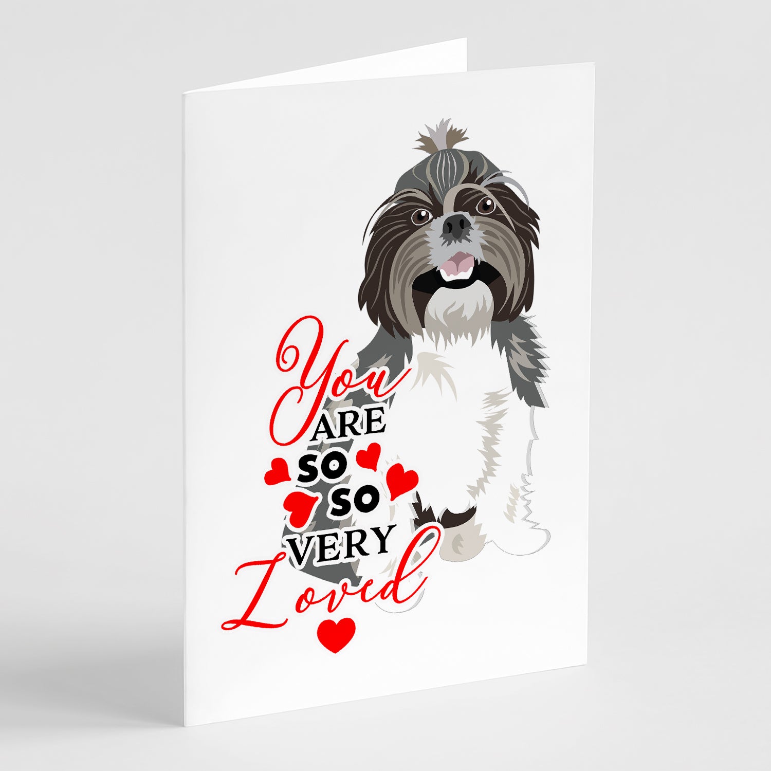 Buy this Shih-Tzu Silver and White #2 so Loved Greeting Cards and Envelopes Pack of 8