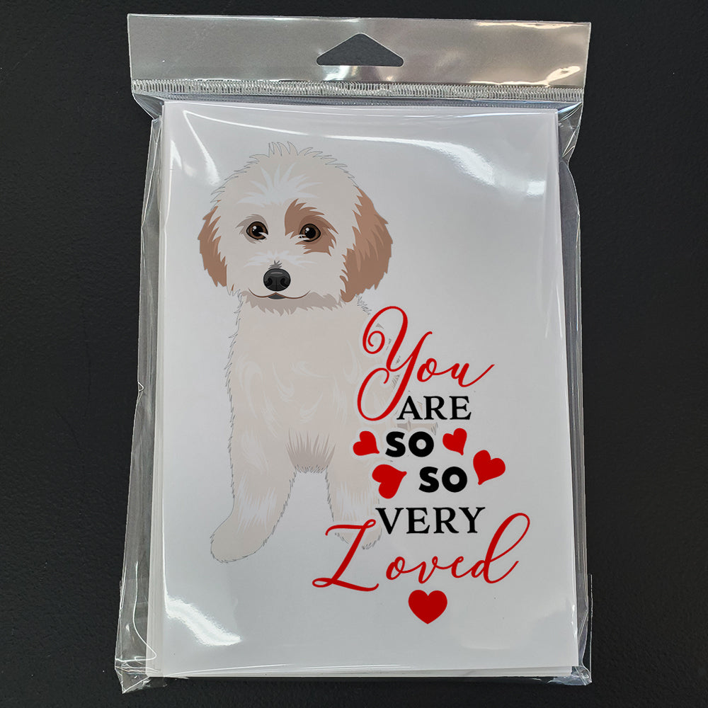 Shih-Tzu White and Red so Loved Greeting Cards and Envelopes Pack of 8 - the-store.com