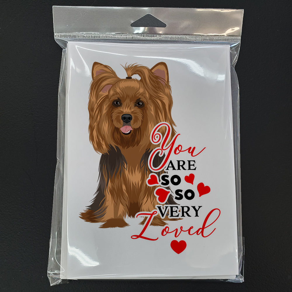 Yorkie Black and Gold #1 so Loved Greeting Cards and Envelopes Pack of 8 - the-store.com
