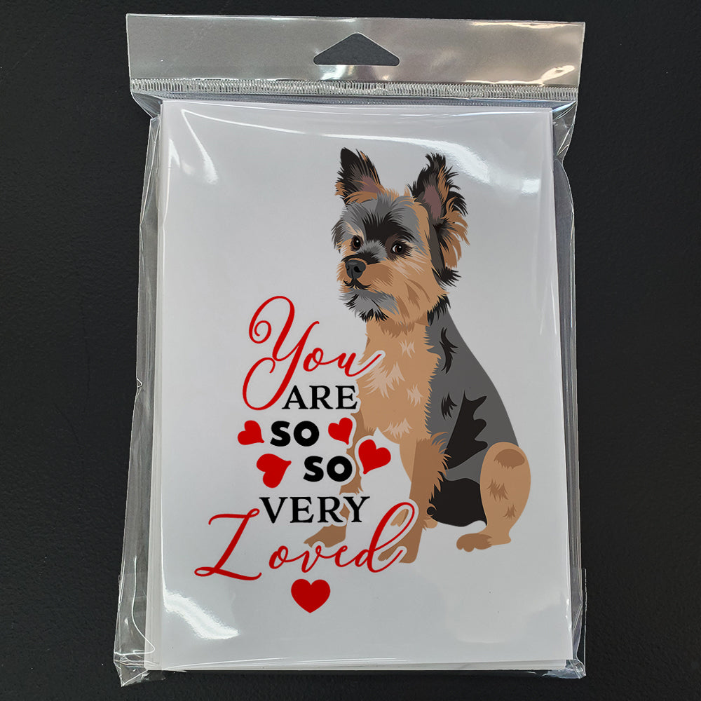 Yorkie Black and Gold #2 so Loved Greeting Cards and Envelopes Pack of 8 - the-store.com